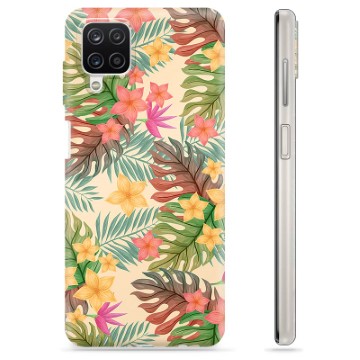 Capa de TPU - Samsung Galaxy A12 - Flores Cor-de-rosa