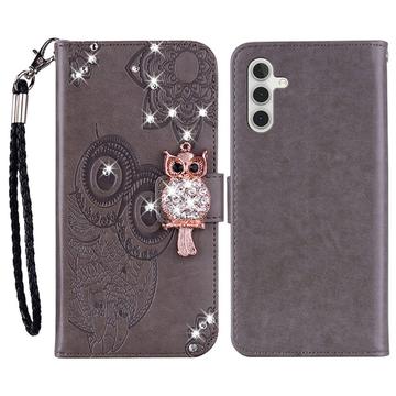 Capa para carteira Samsung Galaxy A15 Owl Rhinestone