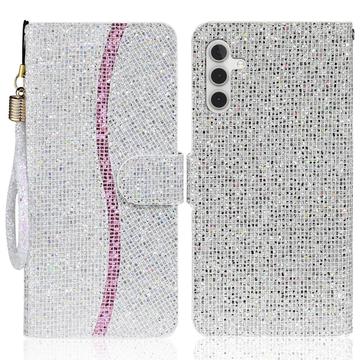 Samsung Galaxy A15 Capa para Carteira com Brilho Elegante - Prata