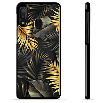 Capa Protectora - Samsung Galaxy A20e - Folhas Douradas