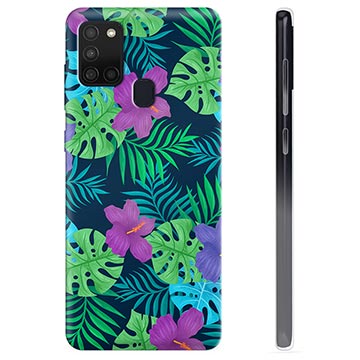 Capa de TPU para Samsung Galaxy A21s  - Flores Tropicais