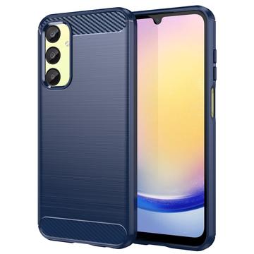 Capa de TPU Escovado para Samsung Galaxy A25 - Fibra de Carbono - Azul