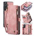 Bolsa tipo Carteira 2-em-1 Caseme 008 Multifuncional para Samsung Galaxy A25 - Cor-de-Rosa