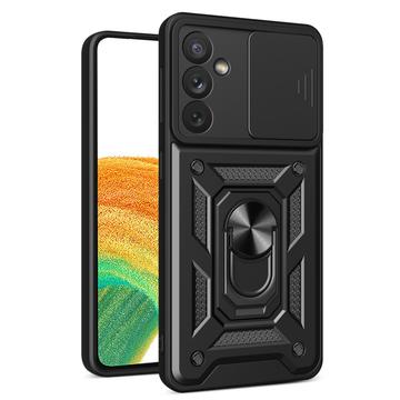 Capa Híbrida de Anel Rotativo com Proteção de Câmera para Samsung Galaxy A34 5G - Preto