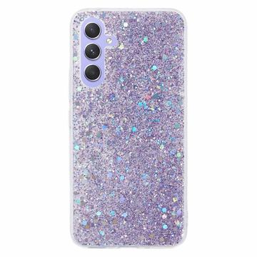 Capa de TPU Glitter Flakes para Samsung Galaxy A35 - Púrpura