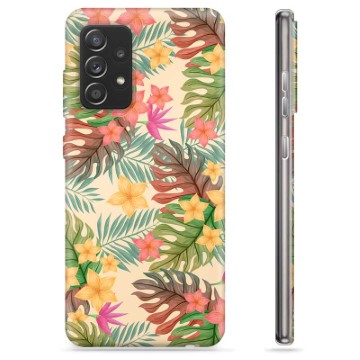 Capa de TPU - Samsung Galaxy A52 5G, Galaxy A52s - Flores Cor-de-rosa