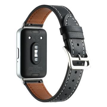 Bracelete em Pele Genuína para Samsung Galaxy Fit3 - Preto