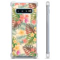 Capa Híbrida para Samsung Galaxy S10  - Flores Cor-de-rosa