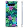 Capa Híbrida para Samsung Galaxy S10  - Flores Tropicais