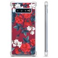 Capa Híbrida para Samsung Galaxy S10  - Flores Vintage