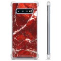 Capa Híbrida para Samsung Galaxy S10+  - Mármore Vermelho