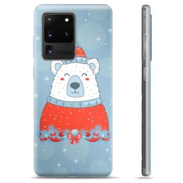 Capa de TPU para Samsung Galaxy S20 Ultra  - Urso de Natal