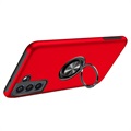 Capa Magnética com Suporte Anel para Samsung Galaxy S21 FE 5G - Vermelho