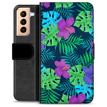 Bolsa tipo Carteira - Samsung Galaxy S21+ 5G - Flores Tropicais