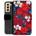 Bolsa tipo Carteira - Samsung Galaxy S21+ 5G - Flores Vintage