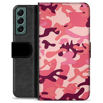 Bolsa tipo Carteira - Samsung Galaxy S22+ 5G - Camuflagem Rosa