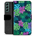 Bolsa tipo Carteira - Samsung Galaxy S22+ 5G - Flores Tropicais