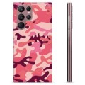 Capa de TPU - Samsung Galaxy S22 Ultra 5G - Camuflagem Rosa