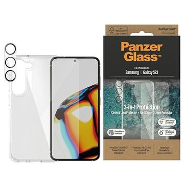 Conjunto de Proteção PanzerGlass 3-em-1 para Samsung Galaxy S23 5G - Transparente