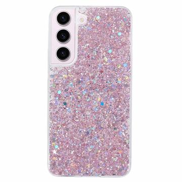 Capa de TPU Glitter Flakes para Samsung Galaxy S23 - Cor-de-Rosa