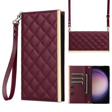 Capa de carteira acolchoada luxuosa para Samsung Galaxy S23+