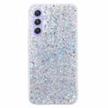 Capa de TPU Glitter Flakes para Samsung Galaxy S24 FE - Prateado