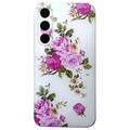 Capa em TPU Stylish Ultra-Slim para Samsung Galaxy S24 FE - Flor rosa