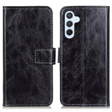 Capa tipo carteira com fecho magnético para Samsung Galaxy S24 FE - Preto