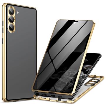 Capa Magnética de Vidro Temperado para  Samsung Galaxy S24 - Privacidade (Embalagem aberta - Bulk satisfatório) - Dourado