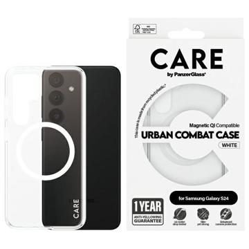 Capa PanzerGlass Care Transparent Urban Combat para Samsung Galaxy S24 - Compatível com MagSafe - Branco