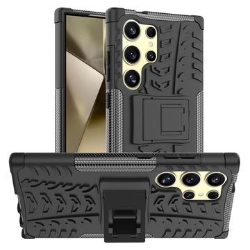 Capa Híbrida Antiderrapante com Suporte para Samsung Galaxy S24 Ultra - Preto