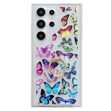 Capa Butterfly TPU com suporte de anel para Samsung Galaxy S24 Ultra - Colorida