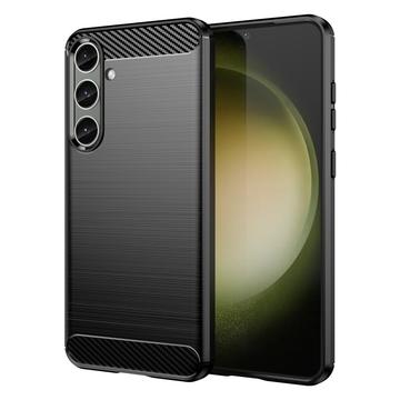 Capa de TPU Escovado para Samsung Galaxy S24 Plus - Fibra de Carbono