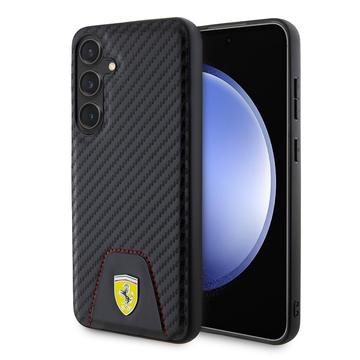 Capa Ferrari Carbon Stitched Bottom para Samsung Galaxy S24+ - Preto