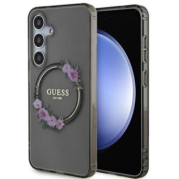 Capa Guess IML Flowers Wreath para Samsung Galaxy S24+ - Compatível com MagSafe