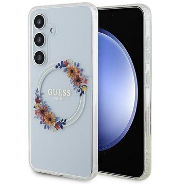 Capa Guess IML Flowers Wreath para Samsung Galaxy S24+ - Compatível com MagSafe