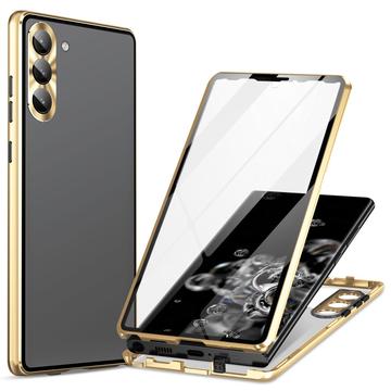 Capa Magnética de Vidro Temperado para Samsung Galaxy S24+ - Dourado