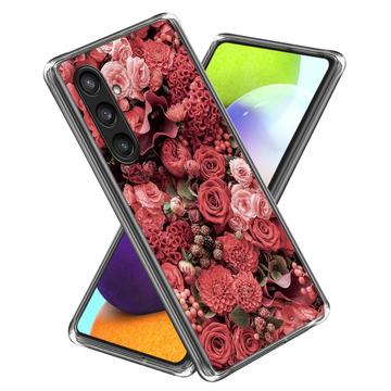 Capa em TPU Stylish Ultra-Slim para Samsung Galaxy S24+ - Flores Vermelhas