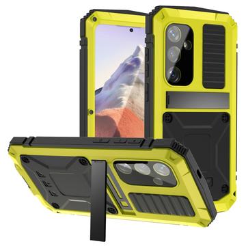 Capa Premium para Samsung Galaxy S25 R-Just com suporte e proteção de ecrã em vidro temperado - Amarelo