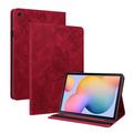 Capa Folio Série Butterfly para Samsung Galaxy Tab S6 Lite 2020/2022/2024 - Vermelho