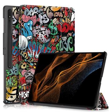 Bolsa Fólio Inteligente Tri-Fold para Samsung Galaxy Tab S9 Ultra - Graffiti