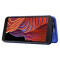 Bolsa Flip para Samsung Galaxy Xcover 5 - Fibra de Carbonoe - Azul