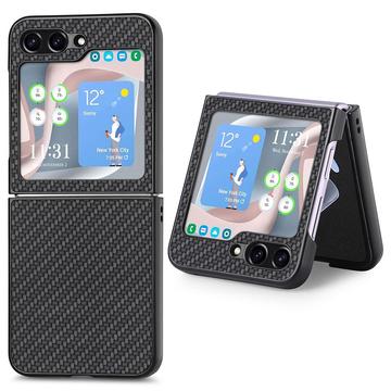 Capa Híbrida para Samsung Galaxy Z Flip5 - Fibra de Carbono - Preto