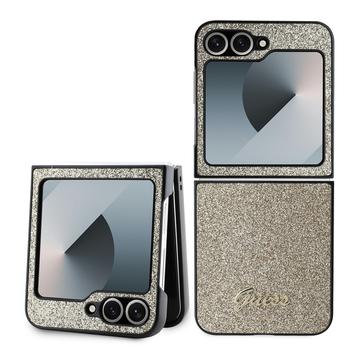 Capa Híbrida Guess Glitter Flakes Metal Logo para Samsung Galaxy Z Flip6