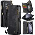 Bolsa tipo Carteira 2-em-1 Caseme 008 Multifuncional para Samsung Galaxy Z Fold6 - Preto