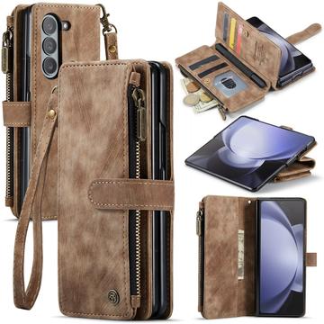 Bolsa Tipo Carteira Caseme C30 Multifuncional para Samsung Galaxy Z Fold6 - Castanho