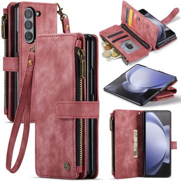 Bolsa Tipo Carteira Caseme C30 Multifuncional para Samsung Galaxy Z Fold6 - Vermelho