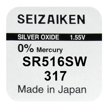 Bateria de óxido de prata Seizaiken 317 SR516SW - 1.55V