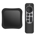 Set-top Box + Controlo remoto Conjunto de capas protectoras anti-queda em silicone para Apple TV 4K 2021 - Preto