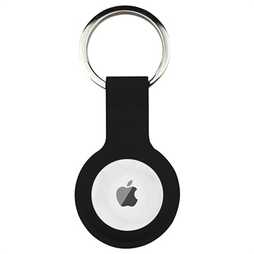 Capa de Silicone com Porta-Chaves para Apple AirTag - Preto